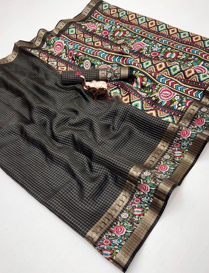 Dola silk sarees with double zari border