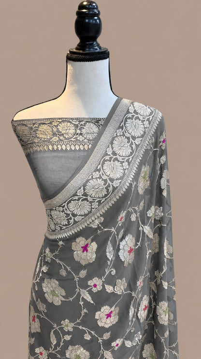 Banarasi semi pure silk georgette sarees
