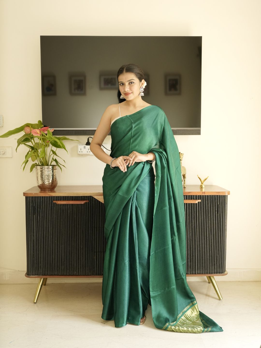 Plain katan soft silk cotton sarees