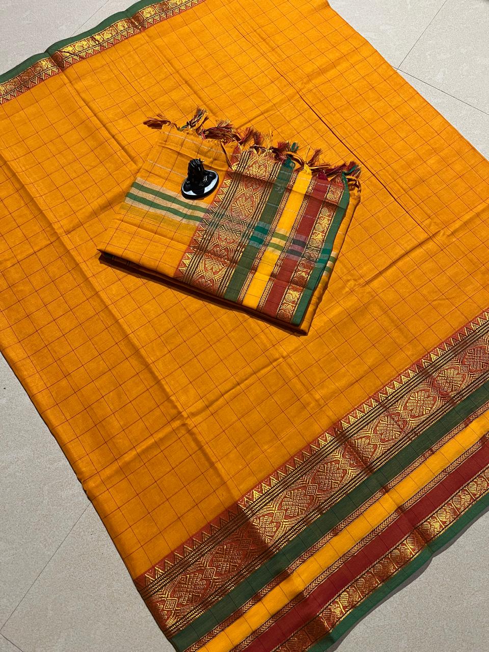 Narayanpet cotton big border dress materials