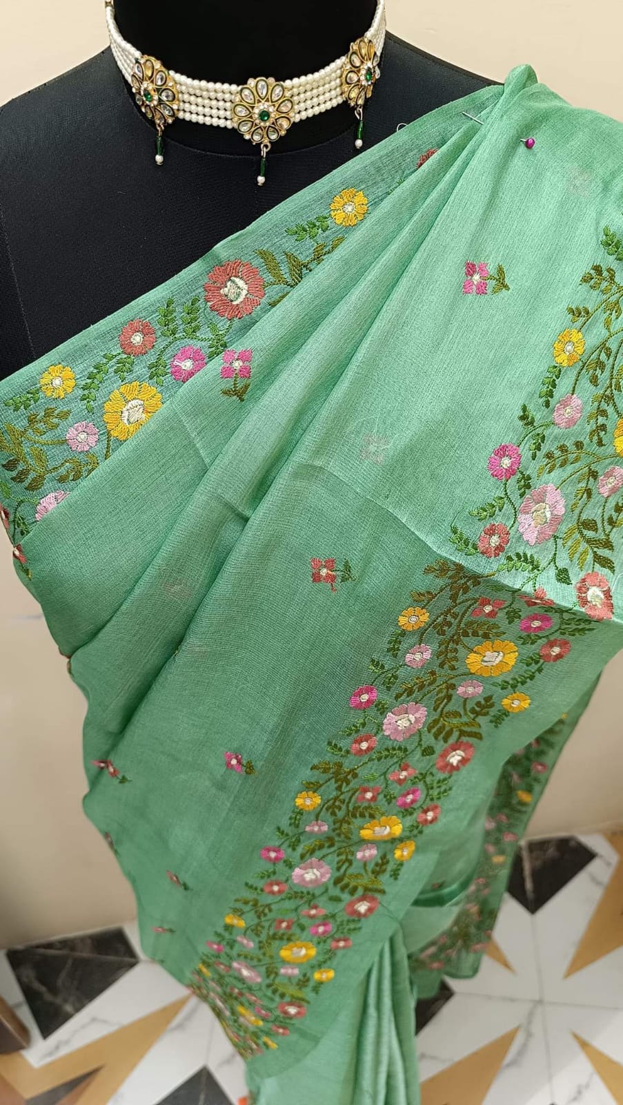 Pure Tussar silk sarees with paithani Border
