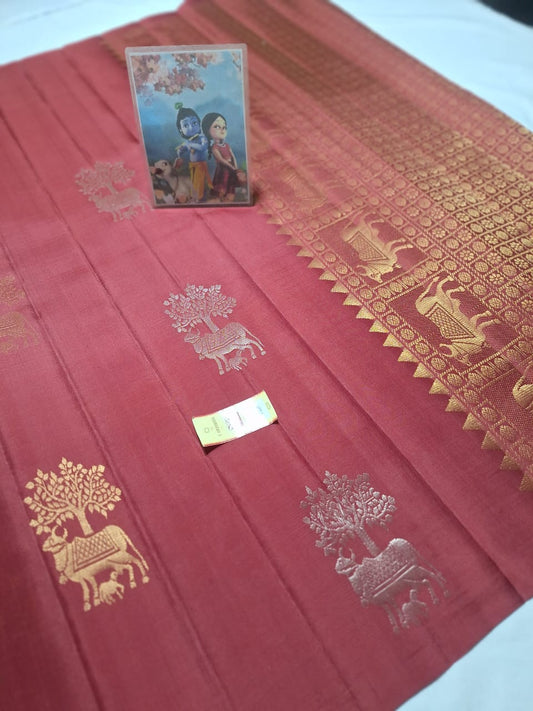 Maroon Pure kanchipuram soft silk sarees