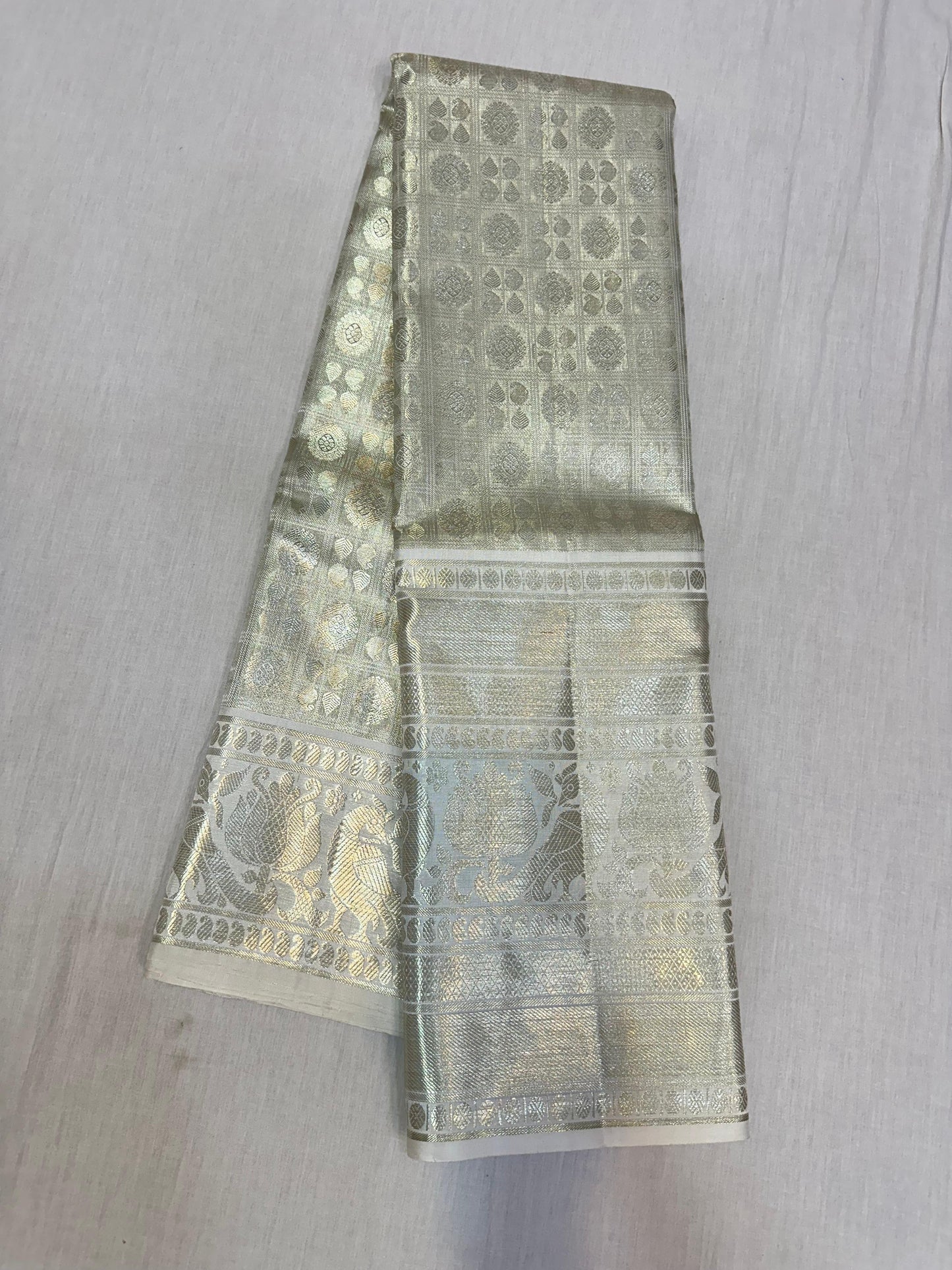 Silver pure kanchipuram bridal silk sarees
