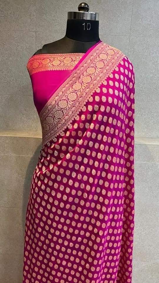 Semi banarasi khaddi georgette sarees