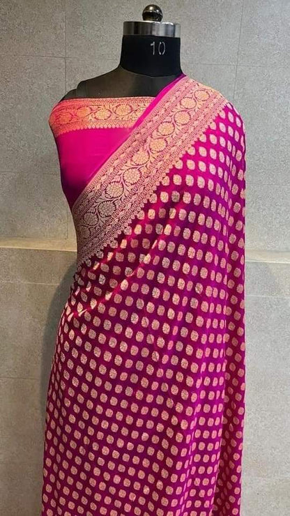 Semi banarasi khaddi georgette sarees