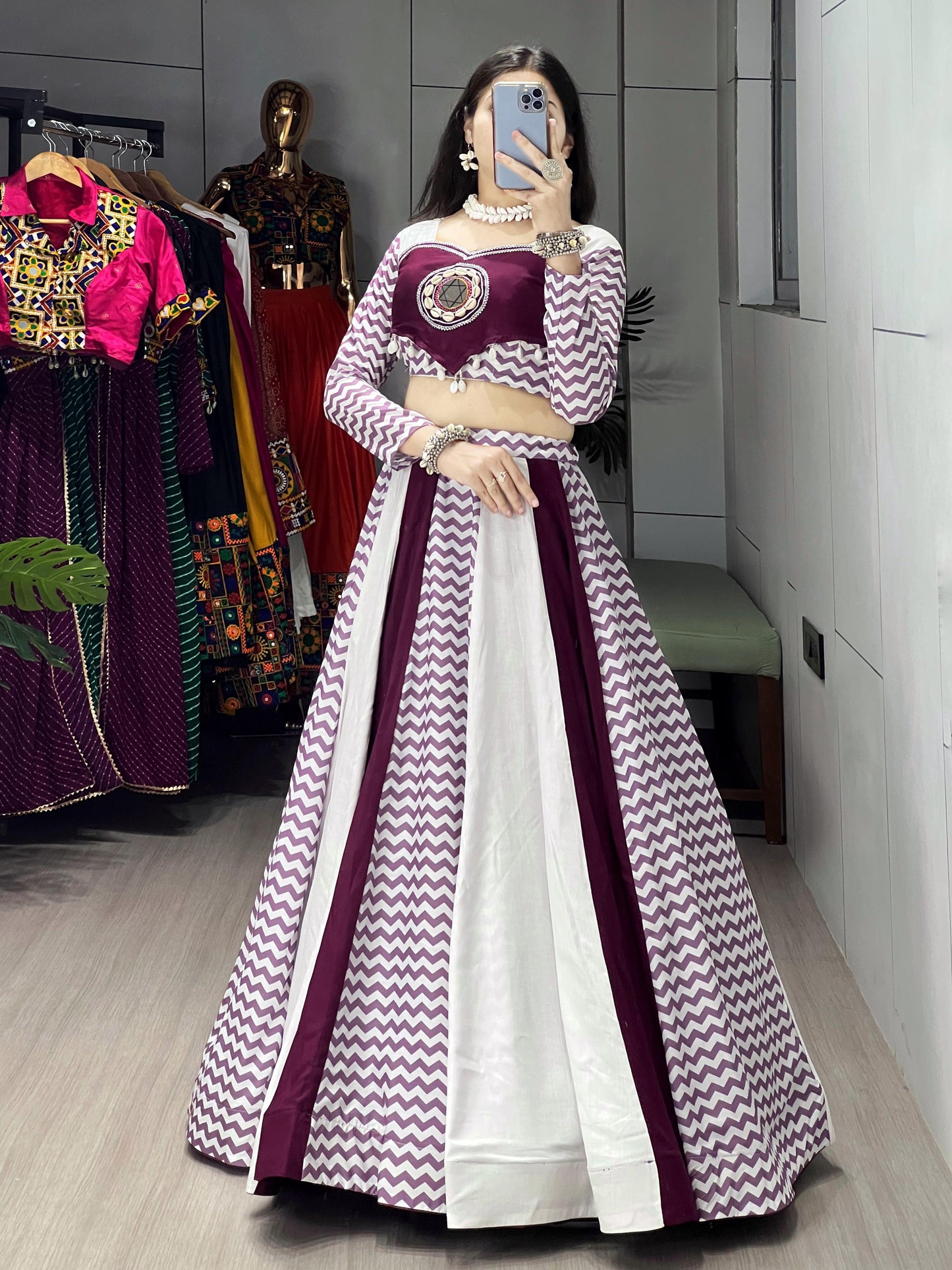 Pure Rayon Cotton lehenga set