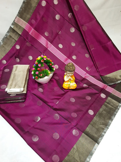 Uppada silk dollar butta sarees