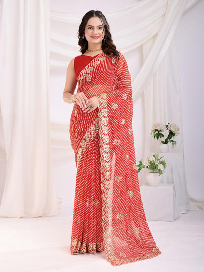Leheriya Georgette sarees