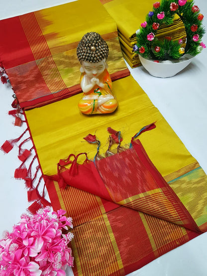 Uppada Tripura silk sarees with small pochampally border