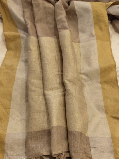 Light brown linen sarees