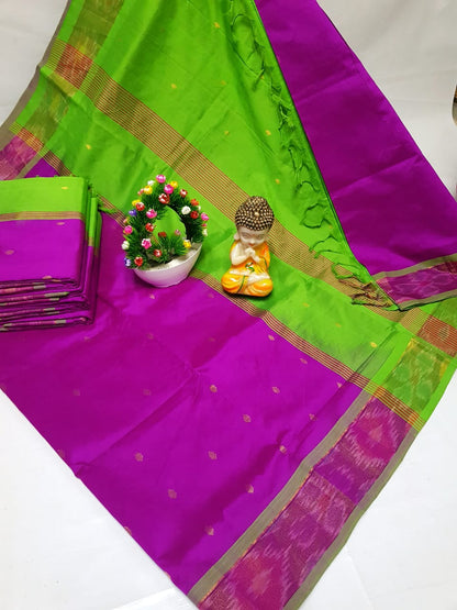 Tripura silk Nakshatra butta sarees with pochampally border