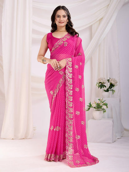 Leheriya Georgette sarees