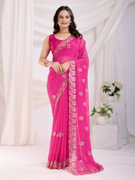 Leheriya Georgette sarees