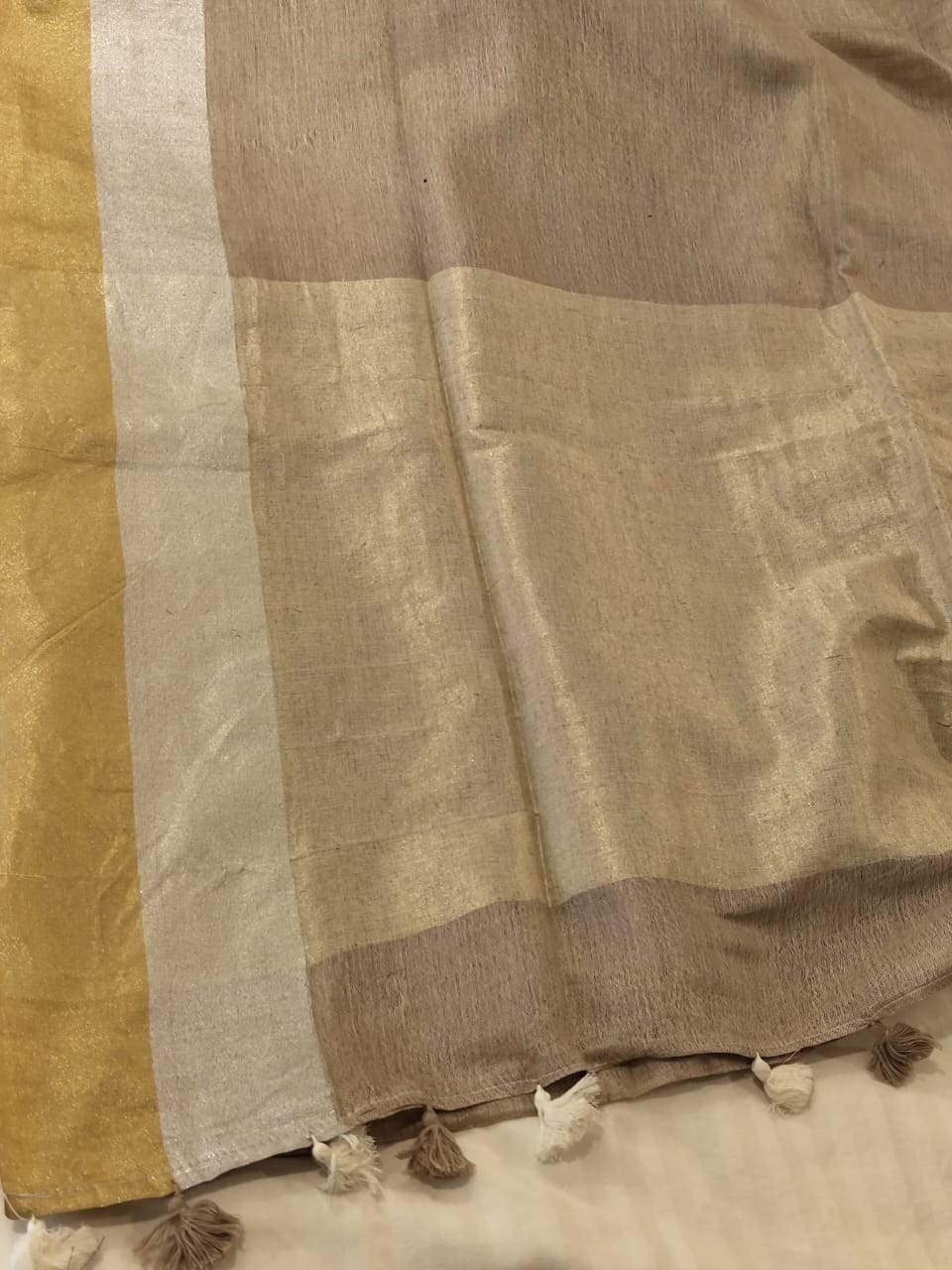Light brown linen sarees