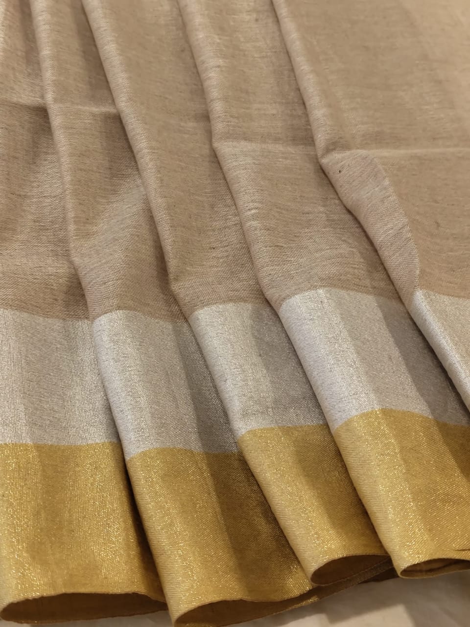 Light brown linen sarees