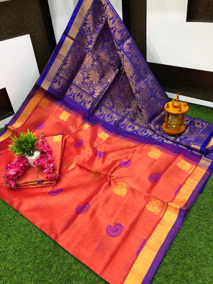Kuppadam Peacock butta sarees