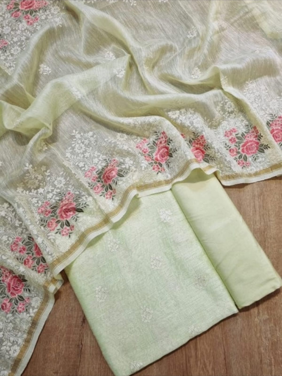 Pure silk linen dress materials