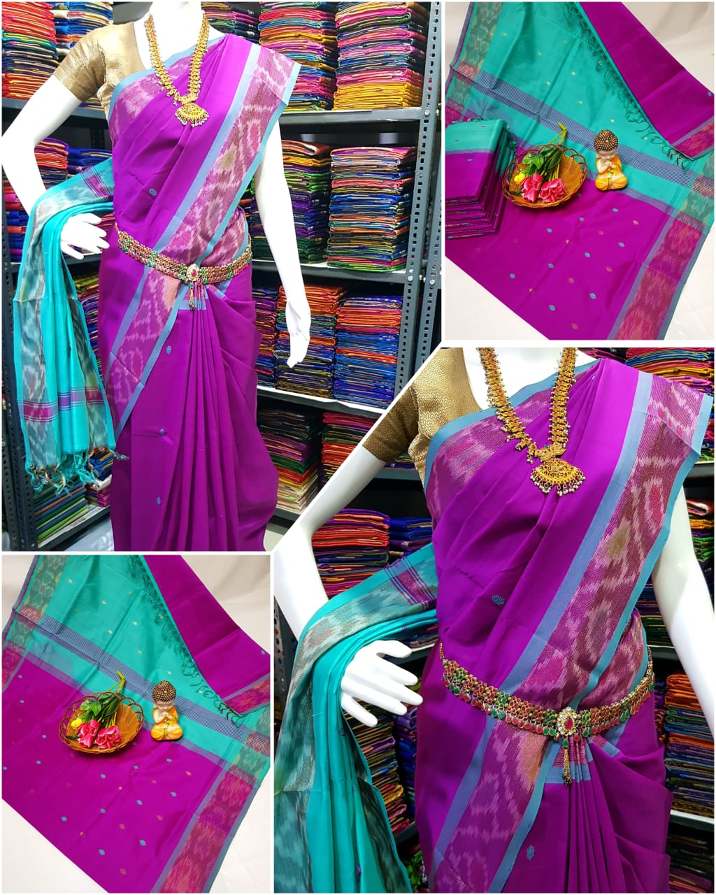 Tripura silk Nakshatra butta sarees