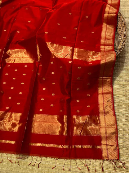 Red Maheshwari sarees