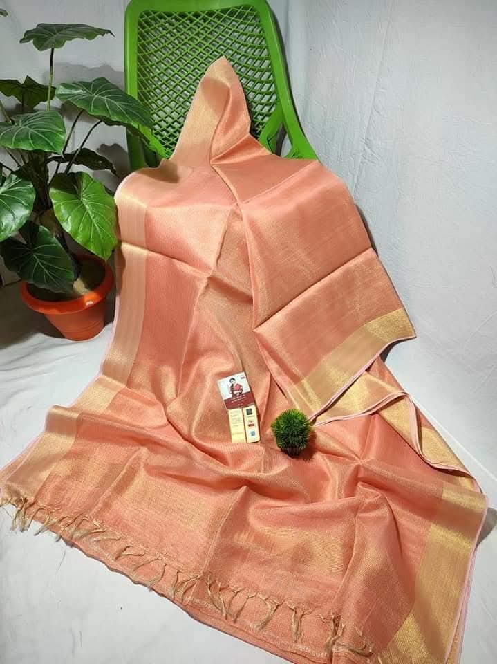Pure 150 counts Tissue linen sarees