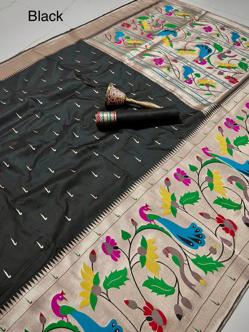 Semi silk half over paithani sarees
