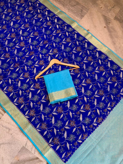 Semi banarasi chiffon silk printed sarees