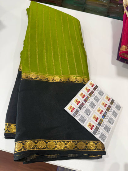Pure Mysore wrinkle crepe silk sarees