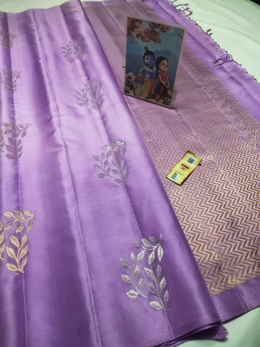 Lavender Pure kanchipuram soft silk sarees