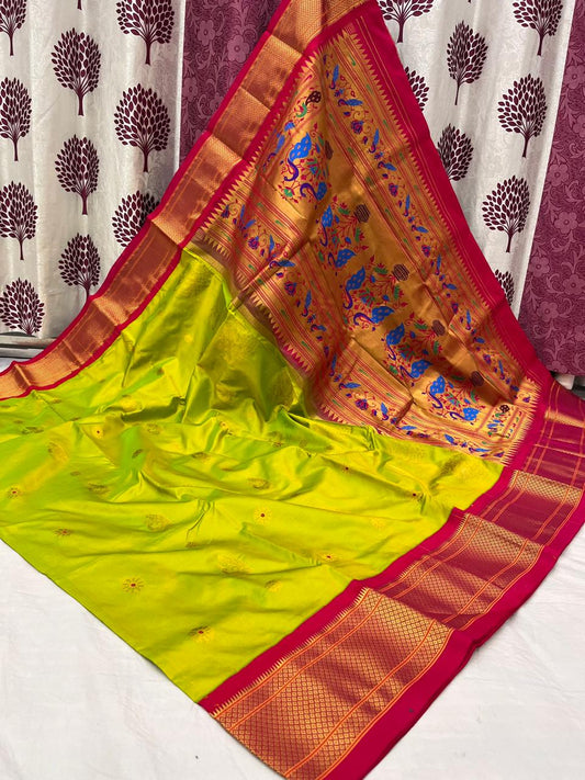 Pure Kadiyal Border Paithani silk sarees