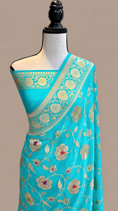 Banarasi semi pure silk georgette sarees