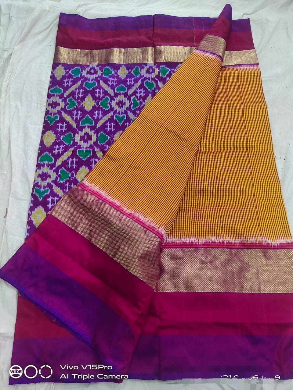 Pochampally ikkat silk checks sarees