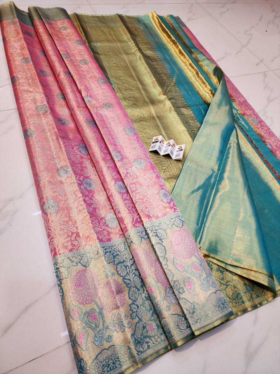 Pink pure kanchipuram bridal silk sarees