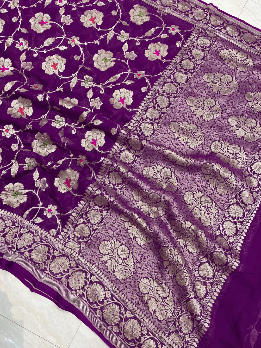 Banarasi semi pure silk georgette sarees