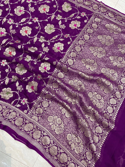 Banarasi semi pure silk georgette sarees
