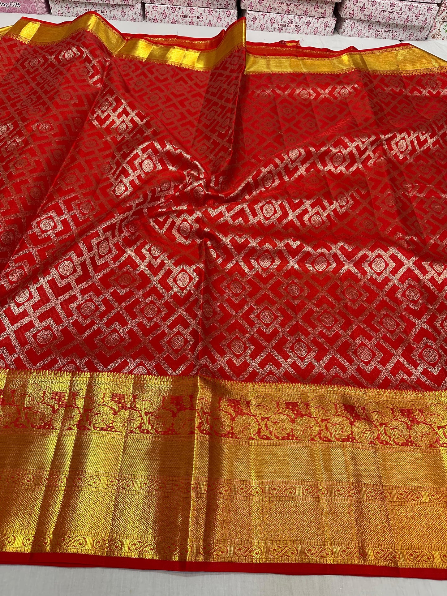 Red pure kanchipuram bridal silk sarees