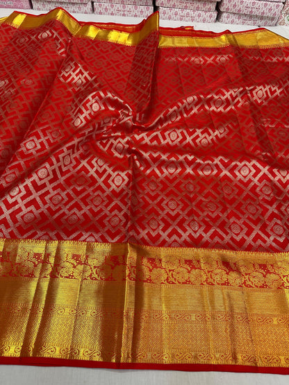 Red pure kanchipuram bridal silk sarees