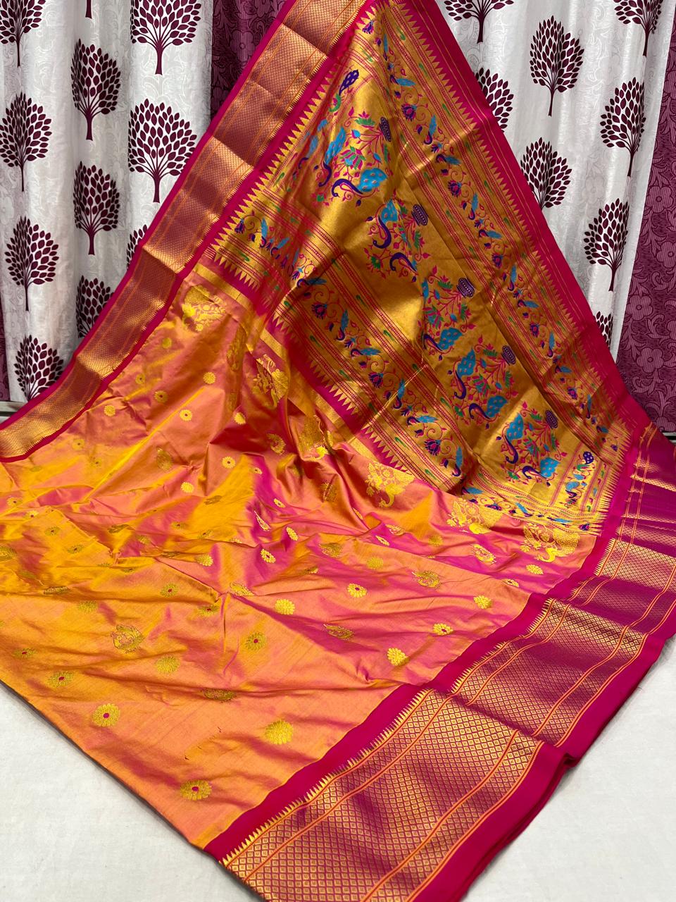Pure Kadiyal Border Paithani silk sarees