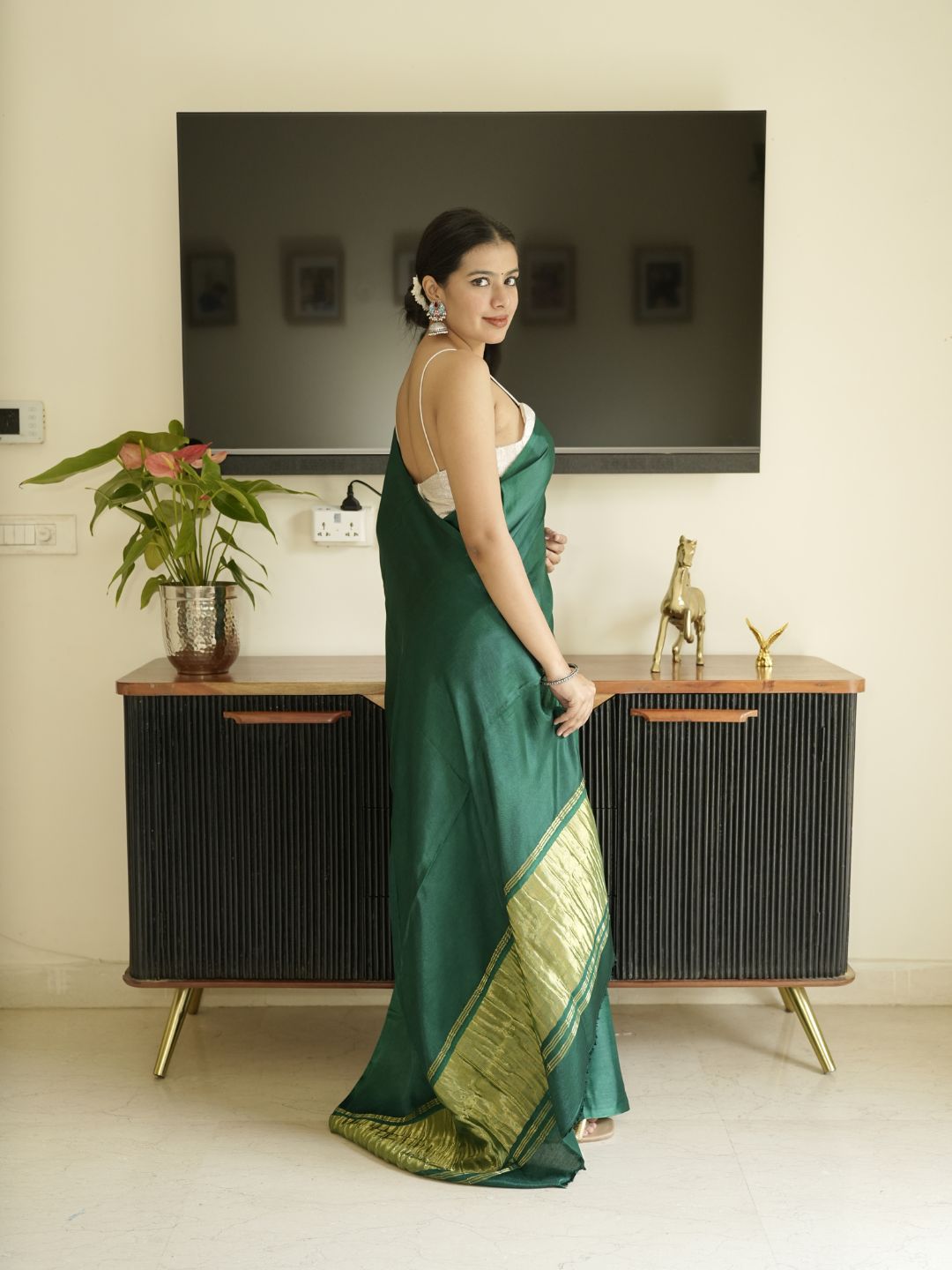 Plain katan soft silk cotton sarees