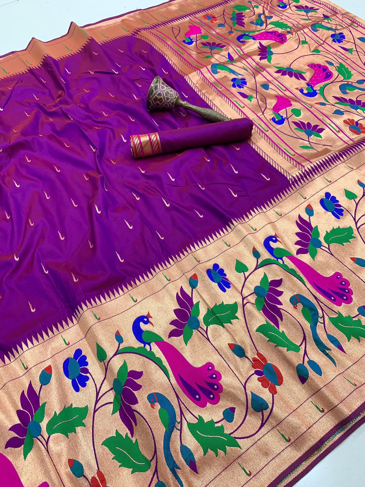 Semi silk half over paithani sarees