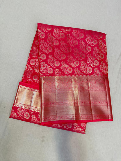 Pink pure kanchipuram bridal silk sarees