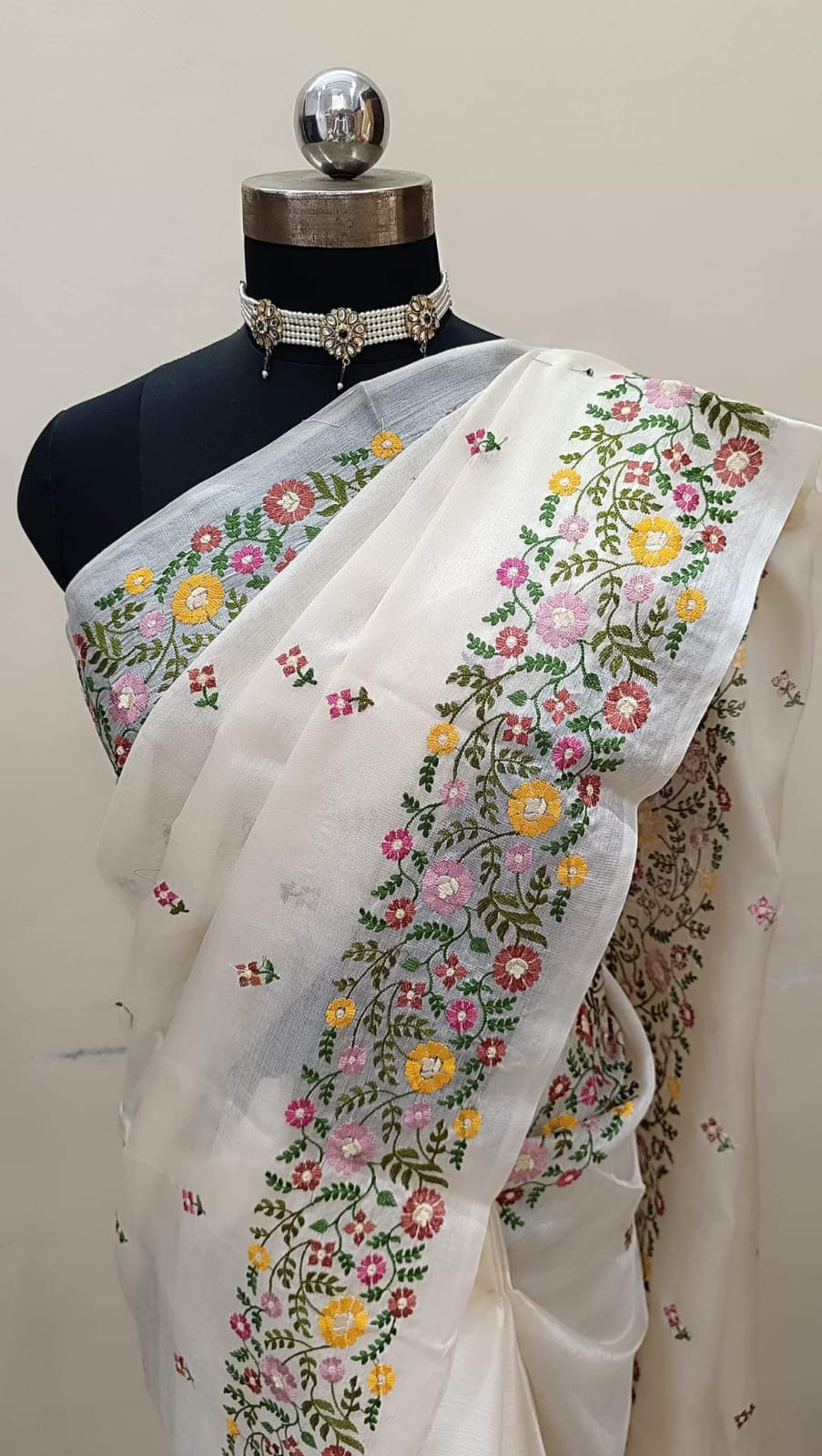 Pure Tussar silk sarees with paithani Border