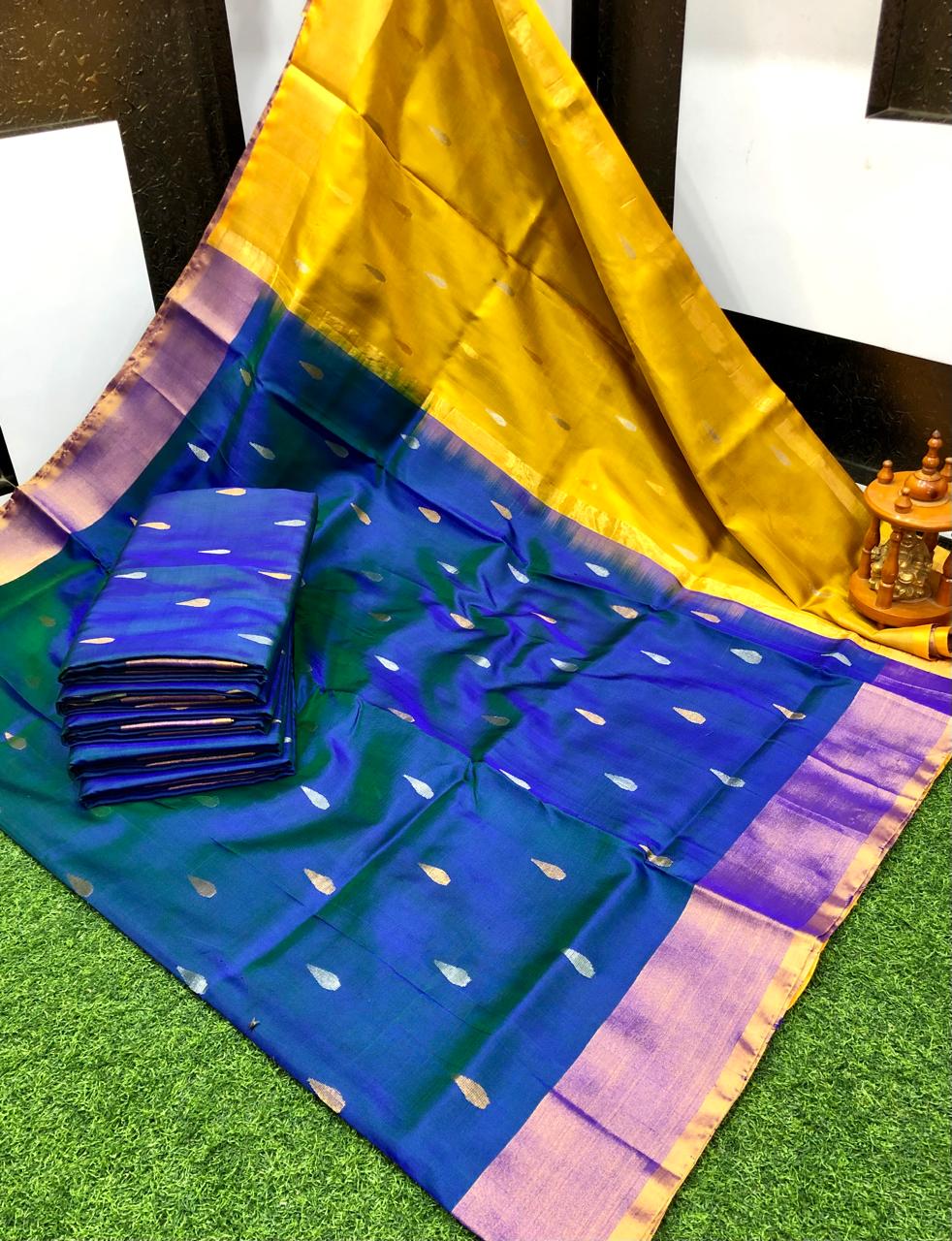 Uppada silk sarees with small jamdani butta
