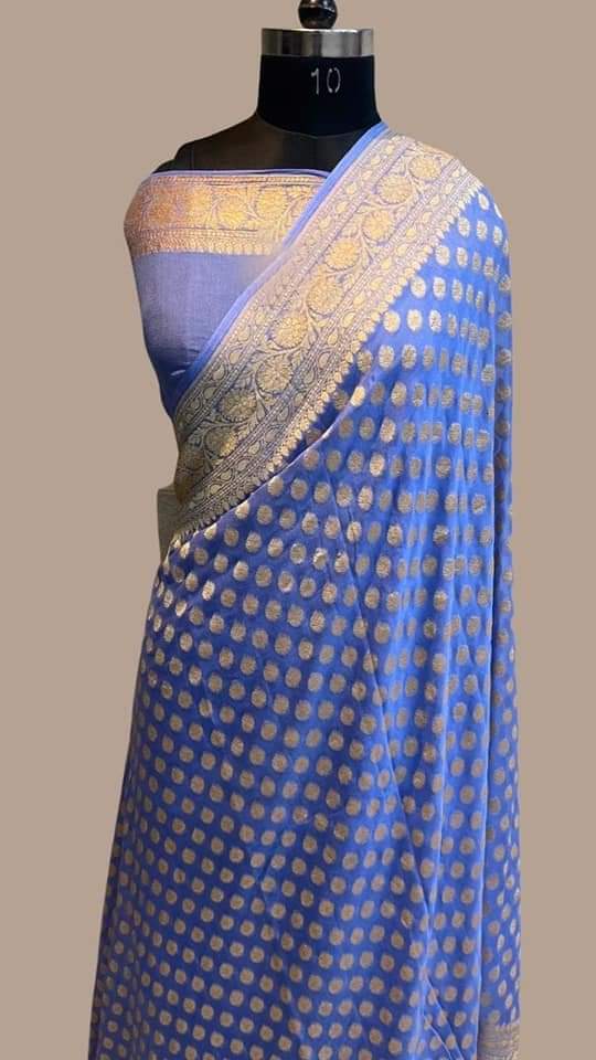 Semi banarasi khaddi georgette sarees
