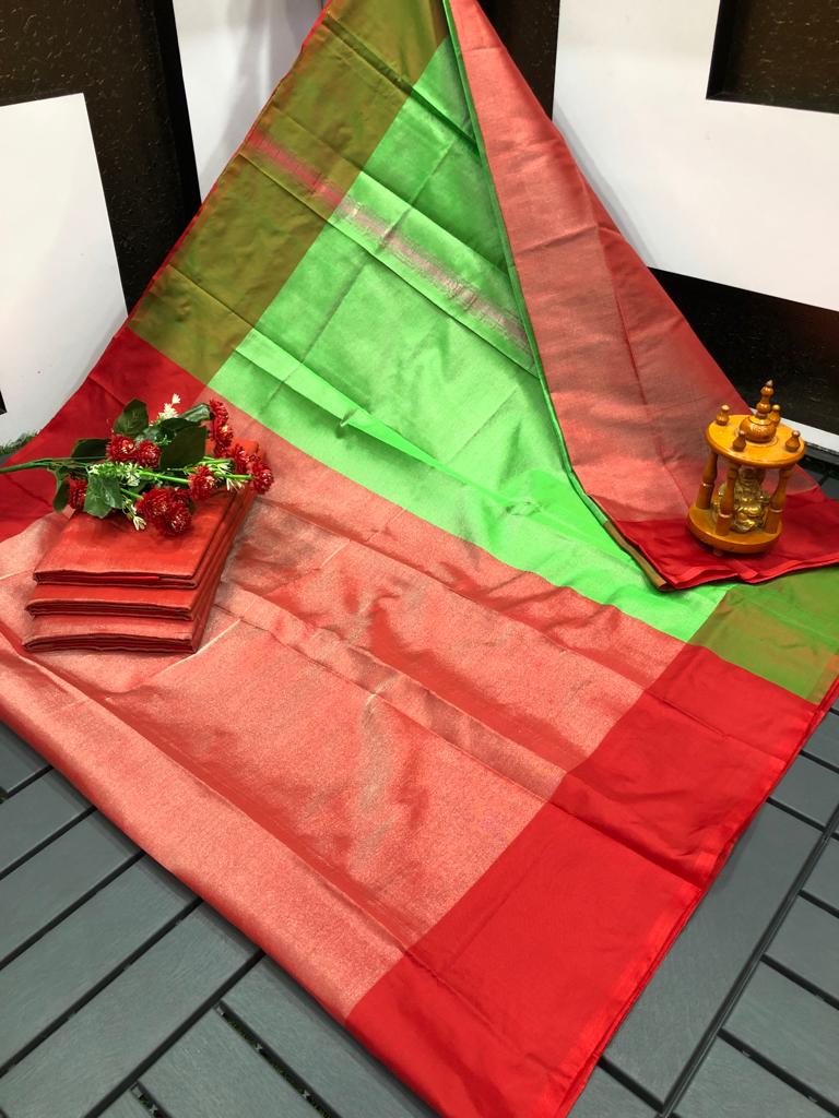 Uppada Tissue sarees with silk border