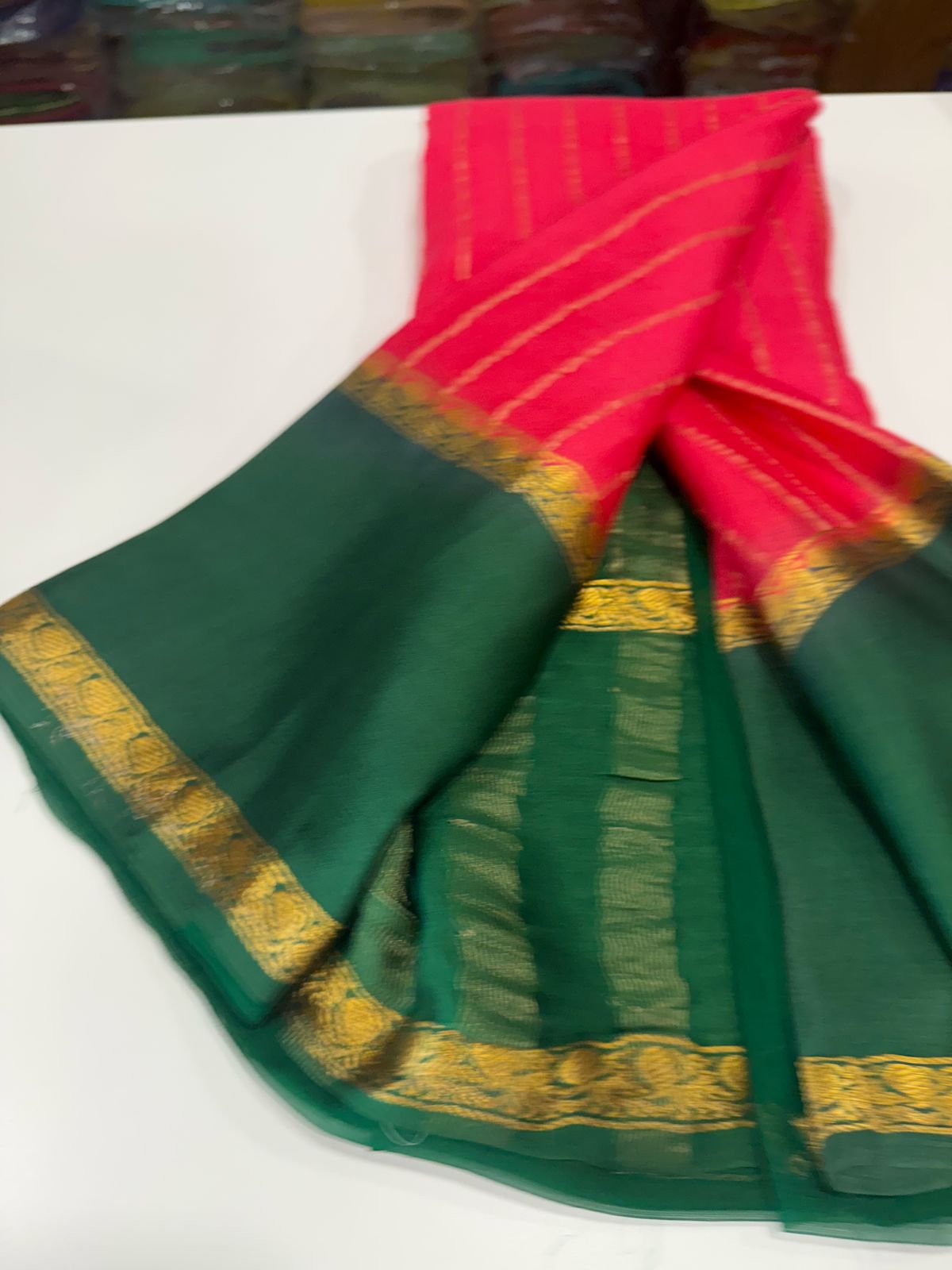 Pure Mysore wrinkle crepe silk sarees