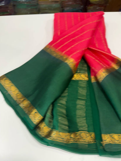 Pure Mysore wrinkle crepe silk sarees