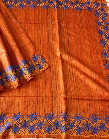 Pure Tussar silk Cutwork sarees