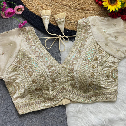 Apple cut embroidered readymade blouse