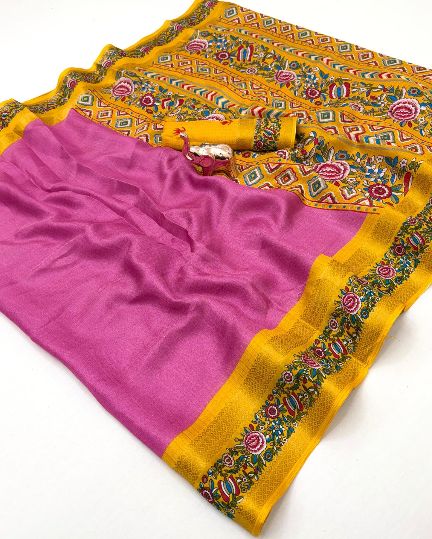 Dola silk sarees with double zari border