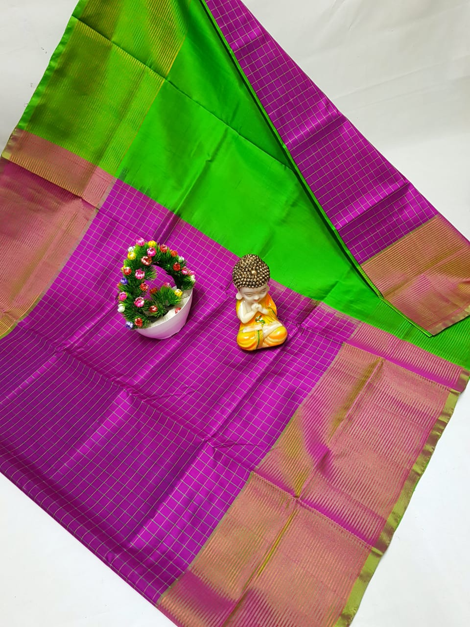 Uppada checks sarees with big border